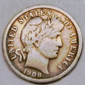 1 Dime 1908 Barber Plata | Filadelfia · Plata 0,900 · ArgentumSun