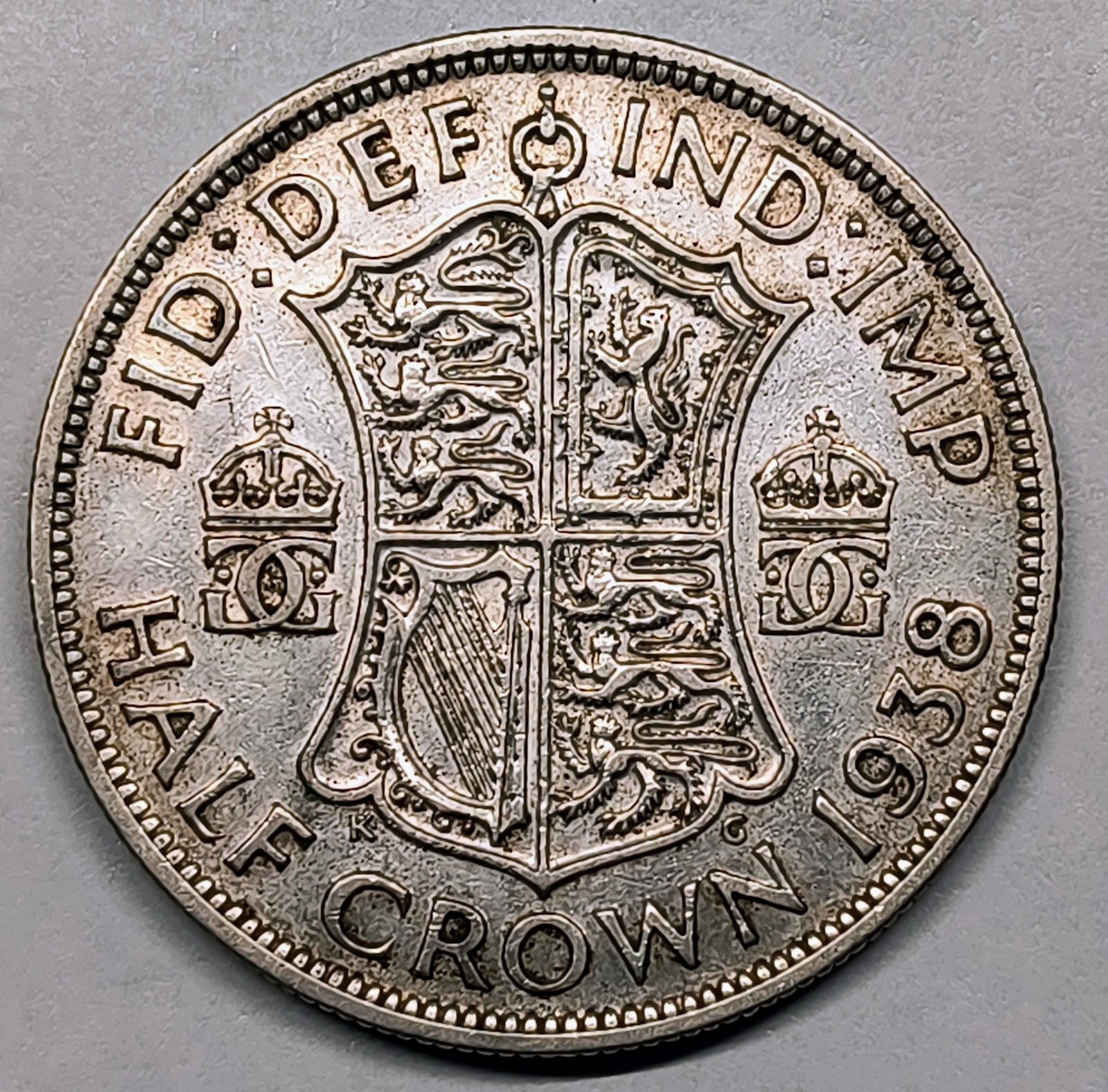 Half Crown George VI 1938 Reino Unido · Plata 0,500 · ArgentumSun — Reverso