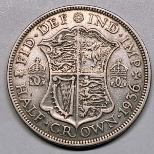 Half Crown George V 1936 Reino Unido reverso
