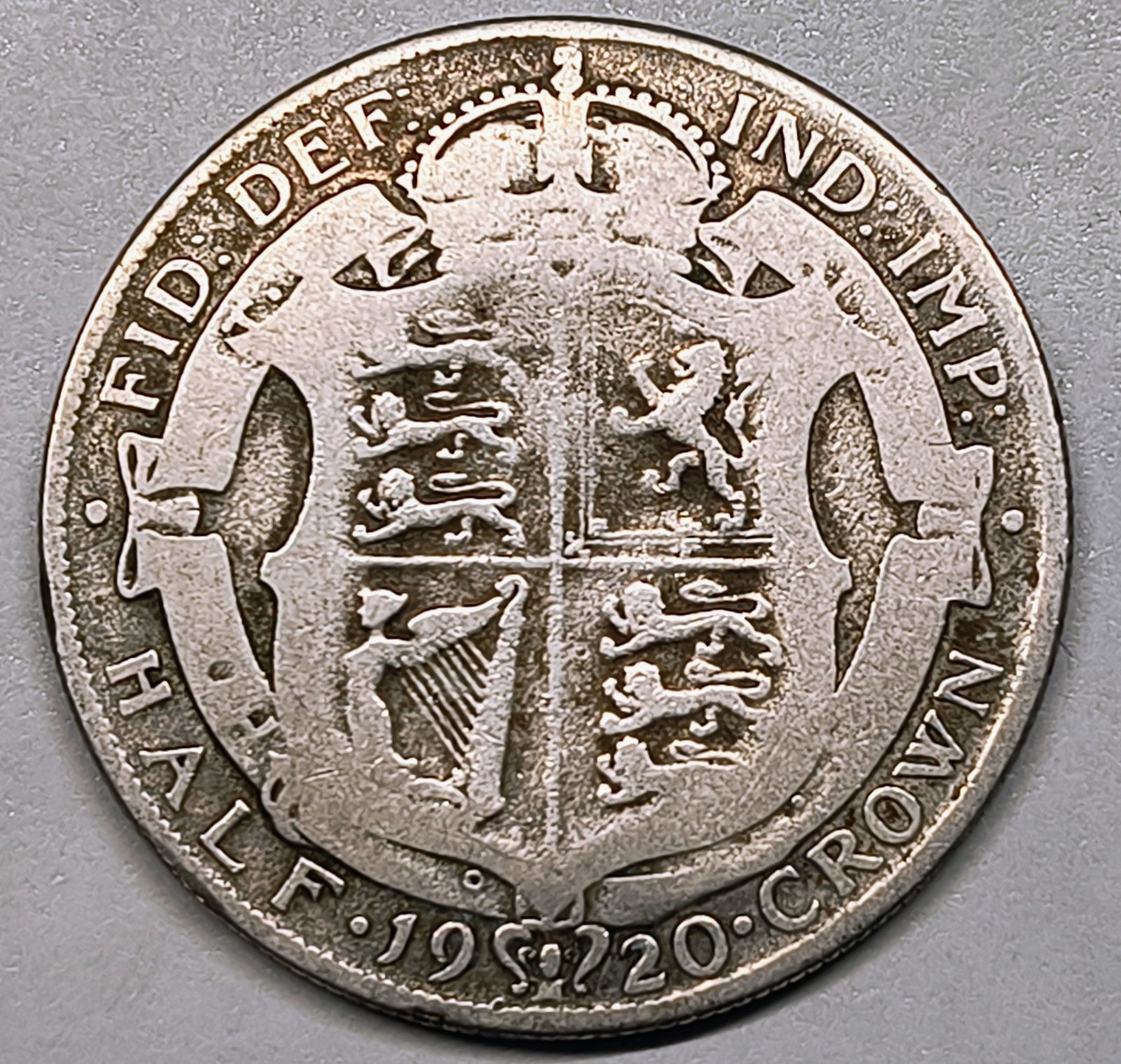 Half Crown George V 1920 Reino Unido · Plata 0,500 · ArgentumSun — Reverso