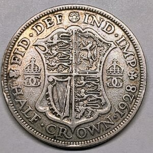 Half Crown George V 1928 Reino Unido reverso
