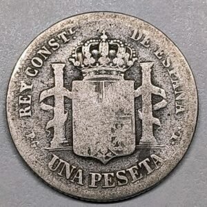 1 Peseta Alfonso XII 1893 reverso