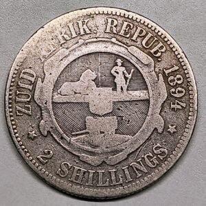 2 Shillings Kruger 1894 Plata — República Sudafricana ZAR reverso
