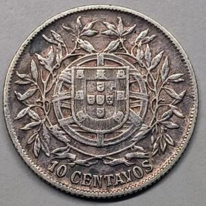 10 Centavos República Portuguesa 1915 reverso