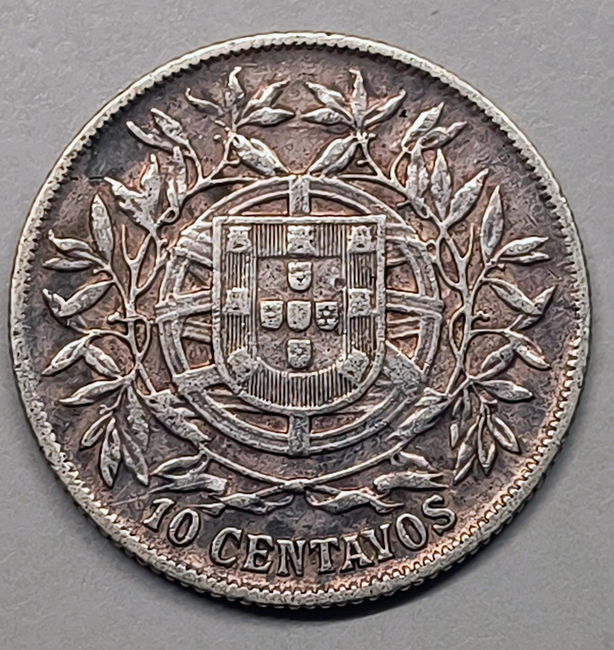 10 Centavos República Portuguesa 1915 · Plata 0,835 · ArgentumSun — Reverso