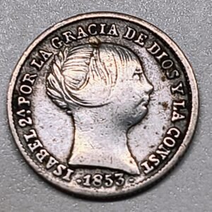 1 Real Isabel II España 1853 anverso