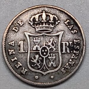 1 Real Isabel II España 1853 reverso