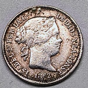 1 Real Isabel II España 1862 anverso