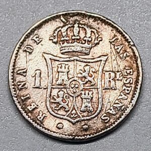 1 Real Isabel II España 1862 reverso